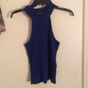 High neck rubbed tank